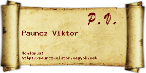 Pauncz Viktor névjegykártya
